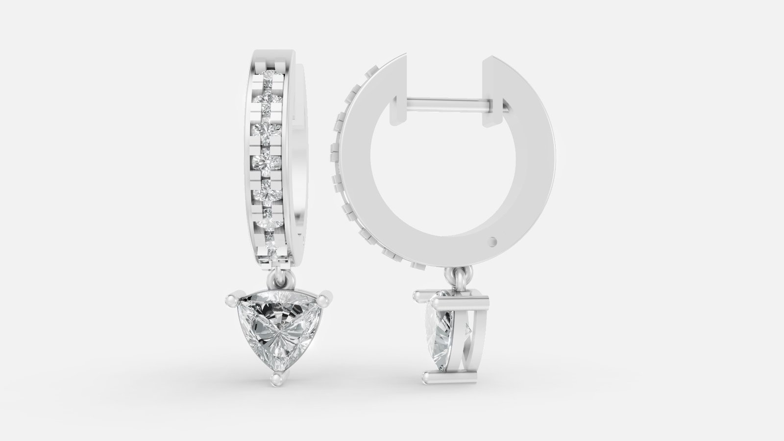 UYDE 0076-TR-0.50 EARRING 14K W 4.400 GRM Dia Pc - 18 Dia Wt - 1.450