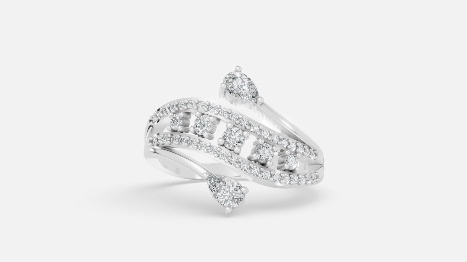 UYDR 0091 RING G14KW 3.034 GRM Dia pcs-45 Dia wt-0.53