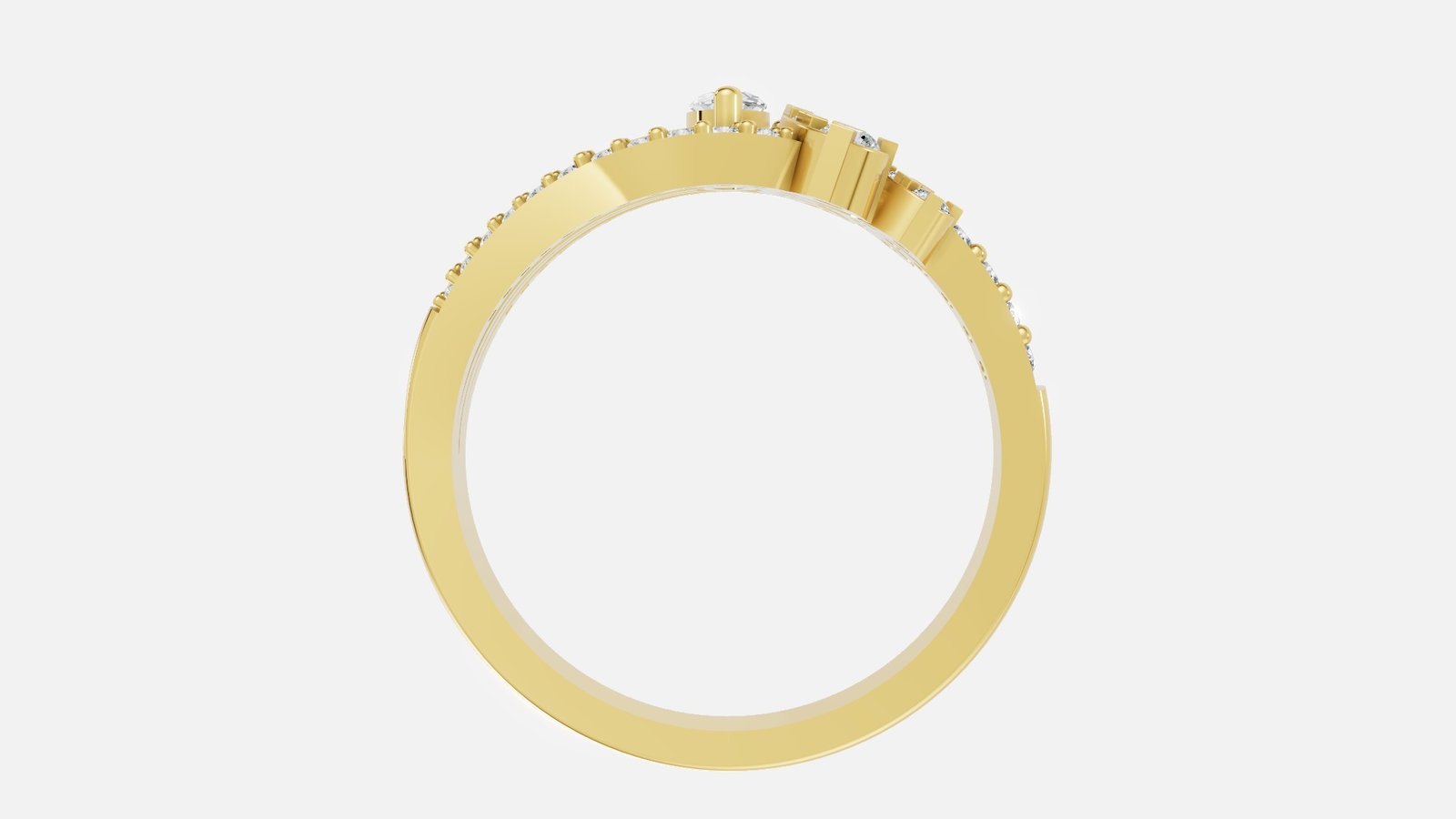 UYDR 0097 RING G14KY 3 GRM Dia pcs-39 Dia wt-0.4