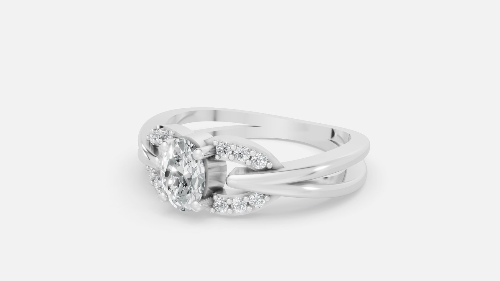 UYDR 0106 RING G14KW 2.946 GRM Dia pcs-13 Dia wt-0.52