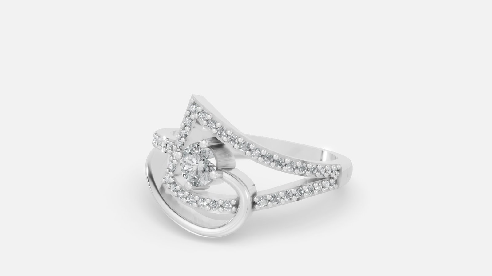 UYDR 0112 RING G14KW 2.454 GRM Dia pcs-47 Dia wt-0.43