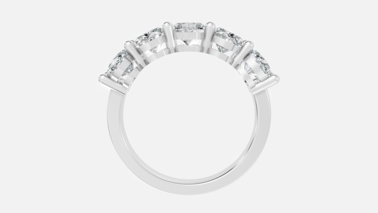 UYDR 0265-OV-3.00 RING 14K W 3.310 GRM Dia Pc - 5 Dia Wt - 3.170