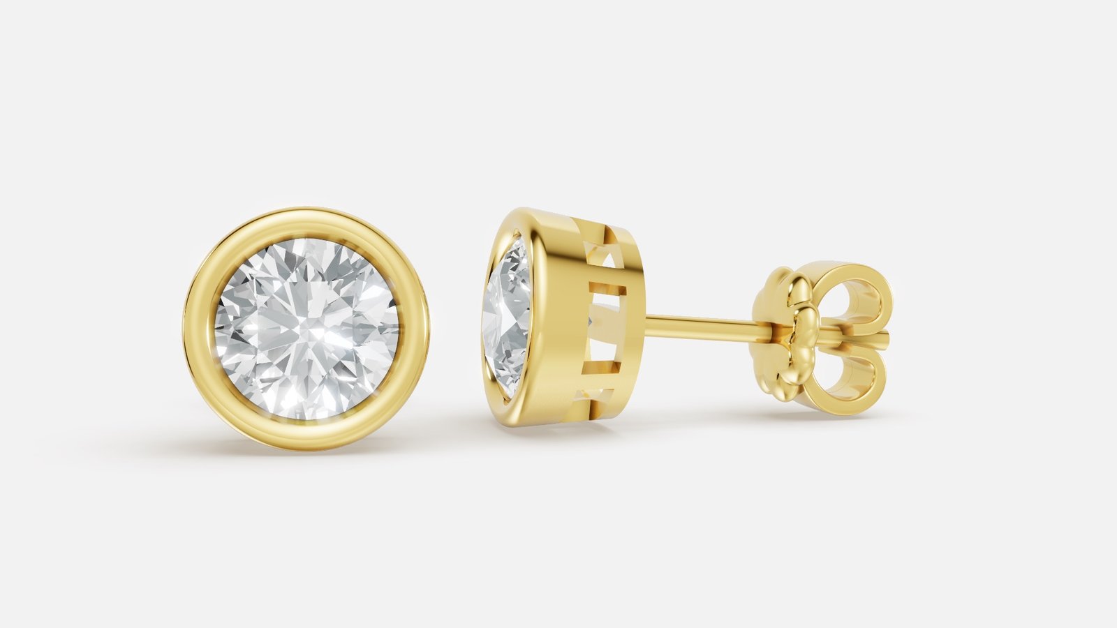 YDE 1284-BZ-0.75 EARRING 14K Y 1.560 GRM Dia Pc - 2 Dia Wt - 1.510